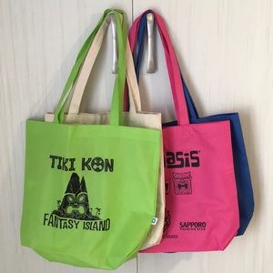 4 Tiki Event Shopping Bags. Tiki Oasis & Tiki Kon